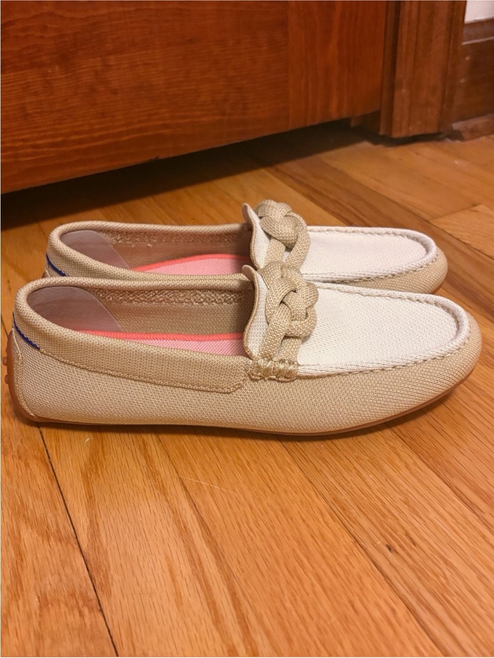 ROTHY'S The Braid Driver Loafer Shoes Cappucino EUC Size 8